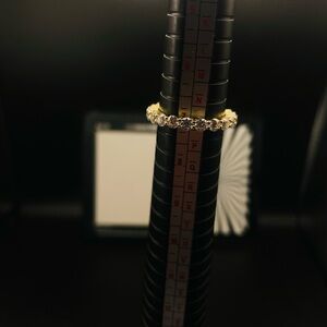 Moissanite Gold Crystal Eternity Band - Women Jewelry